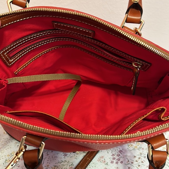 DOONEY & BOURKE Pebble Grain Zip Satchel in RED - Picture 3 of 5